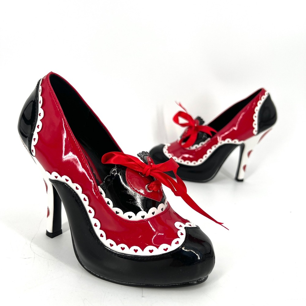 Funtasma Queen 03 Heels Alice in Wonderland Queen of Hearts Costume Red Size 7